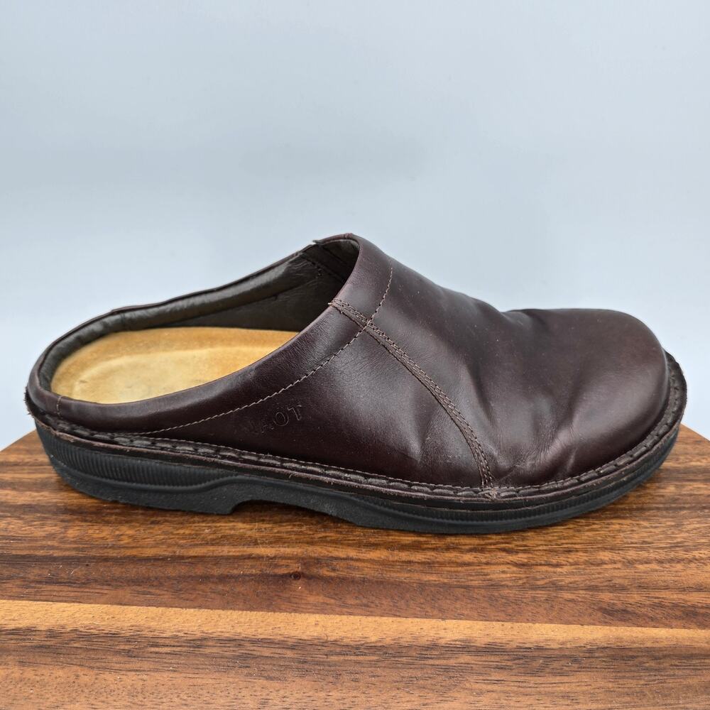 Naot Bjorn Clogs Mens 10 43 Dark Brown Leather Buckle Slip On Casual Shoes